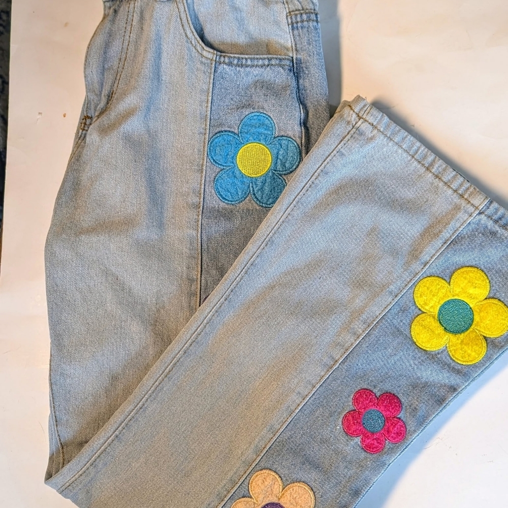 SLP Wide Leg High Waist Jeans 70's Inspired Size Large Washed Denim - Picture 8 of 8